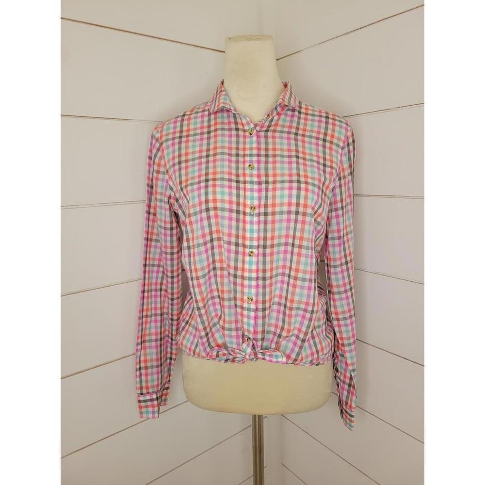 G. H. Bass & Co. Medium pastels & white checkered shirt